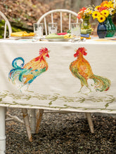 Load image into Gallery viewer, April Cornell Rooster Watercolor Tablecloth
