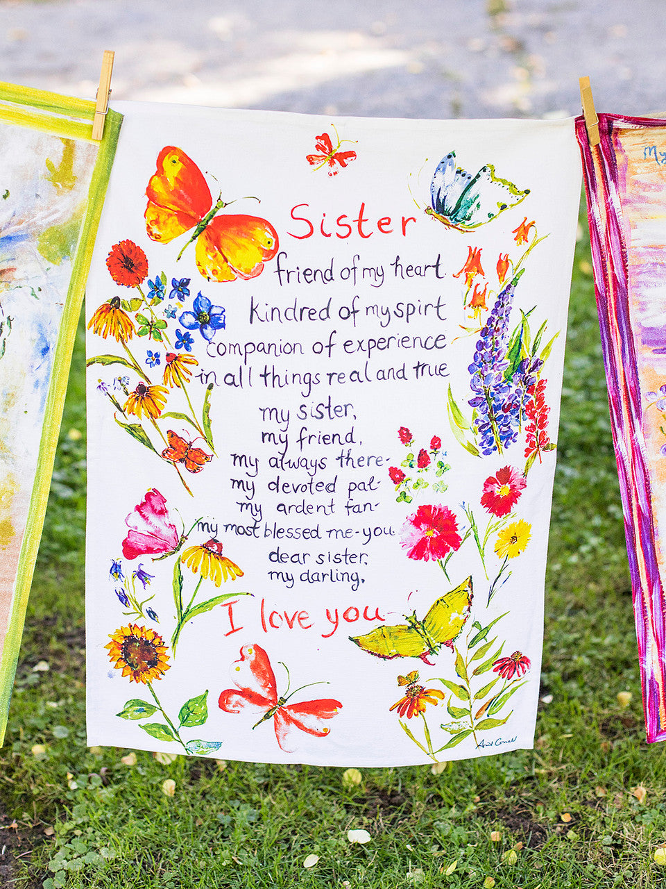 April Cornell Sister Garden Tea Towel