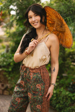 Load image into Gallery viewer, Market of Stars Secret Garden Linen Cropped Artist Pant w/ Flowers, Fan
