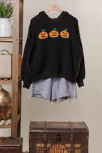 Load image into Gallery viewer, Mello Hooded Halloween Sweater with Jaco O Embroidery
