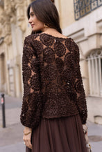 Load image into Gallery viewer, CHOKLATE PARIS Textured rosette blouse
