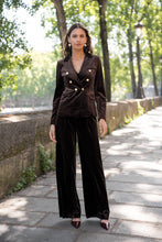 Load image into Gallery viewer, CHOKLATE PARIS High-waisted straight-cut velvet trousers
