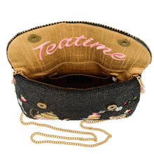Load image into Gallery viewer, Mary Frances Tea Time Black And Gold Fairytale Beaded Crossbody Handbag
