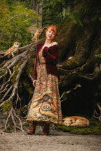 Load image into Gallery viewer, Market of Stars Woodland Wisdom Bohéme Maxi Slip Dress w/ Florals, Fox &amp; Owl
