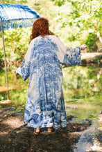 Load image into Gallery viewer, Market of Stars Let The Light In Opera Duster Kimono Robe Blue Delft Toile 

