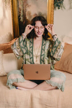 Load image into Gallery viewer, Market of Stars Fleur De Soleil Pixie Crop Kimono w/ Florals &amp; Butterfly
