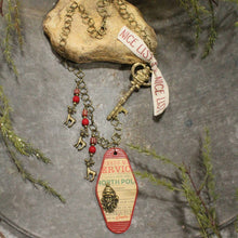 Load image into Gallery viewer, The Primitive Peddler Ticket To The North Pole Charm'd Necklace
