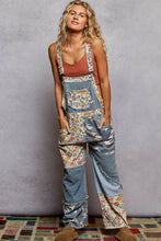 Load image into Gallery viewer, Pol Clothing Animal printed floral print frayed edge twill woven overalls
