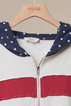 Load image into Gallery viewer, Mello United States Patch work Oversized Zip Hoodie
