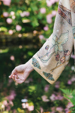Load image into Gallery viewer, Market of Stars Lovelight Pixie Cropped Kimono w/ woodland swallow &amp; stars

