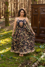 Load image into Gallery viewer, Market of Stars Lionheart Bohéme Slip Dress w/ botanicals &amp; Narnia print
