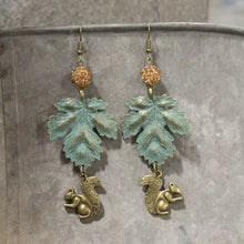 Load image into Gallery viewer, The Primitive Peddler Just A Bit Squirrely Dangle Earrings
