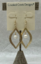 Load image into Gallery viewer, Crooked Creek Designs Gold Teardrop with Freshwater Pearl

