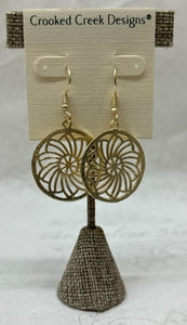 Crooked Creek Designs Small Gold Wheel Earring