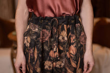 Load image into Gallery viewer, Market of Stars Momento Linen Crop Artist Pant w/ Floral Print &amp; Skull
