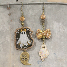 Load image into Gallery viewer, The Primitive Peddler Ghostly BOO Dangle Earrings
