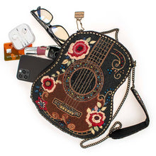 Load image into Gallery viewer, Mary Frances Classical Vibe Beaded Guitar Crossbody Handbag
