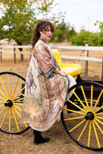 Load image into Gallery viewer, Market of Stars Love Revolution Opera Duster Kimono Robe w/ horse &amp; florals
