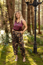Load image into Gallery viewer, Market of Stars Lionheart Linen Crop Artist Pant w/ florals &amp; Narnia print
