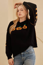 Load image into Gallery viewer, Mello Hooded Halloween Sweater with Jaco O Embroidery
