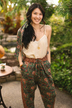 Load image into Gallery viewer, Market of Stars Secret Garden Linen Cropped Artist Pant w/ Flowers, Fan
