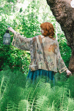 Load image into Gallery viewer, Market of Stars Lovelight Pixie Cropped Kimono w/ woodland swallow &amp; stars
