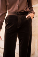 Load image into Gallery viewer, CHOKLATE PARIS High-waisted straight-cut velvet trousers
