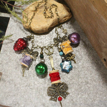 Load image into Gallery viewer, The Primitive Peddler Packages Tied Up With String Charm&#39;d Necklace
