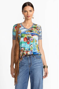 Johnny Was The Janie Favorite Short Sleeve V‑Neck Swing Tee