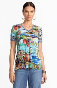 Johnny Was The Janie Favorite Short Sleeve V‑Neck Swing Tee
