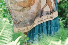 Load image into Gallery viewer, Market of Stars Lovelight Scarf with woodland deer, swallow &amp; poetry
