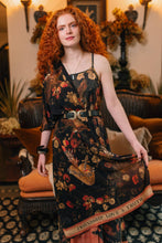 Load image into Gallery viewer, Market of Stars Heart of Gold Scarf with Swallows &amp; Sacred Heart
