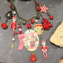 Load image into Gallery viewer, The Primitive Peddler Elf On The Shelf Charm'd Necklace
