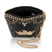 Load image into Gallery viewer, Mary Frances Royalty Gold Crown Mini Crossbody Handbag
