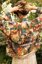 Load image into Gallery viewer, Market of Stars Stay Gold Pixie Duster Cropped Kimono w/ Rabbits and Bees
