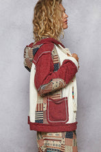 Load image into Gallery viewer, Pol Clothing Overlock Stitch Floral Placket Hoodie Knit Top
