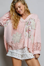Load image into Gallery viewer, Pol Clothing Long Sleeve Floral Printed Contrast Crochet Rib Knit Top
