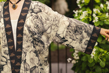 Load image into Gallery viewer, Market of Stars Honey &amp; The Moon Pixie Duster Crop Kimono w/ Florals &amp; Bees.
