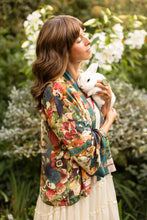Load image into Gallery viewer, Market of Stars Stay Gold Pixie Duster Cropped Kimono w/ Rabbits and Bees
