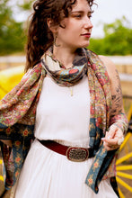 Load image into Gallery viewer, Market of Stars Love Revolution Bohemian Scarf with sun, horse, &amp; florals

