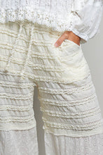 Load image into Gallery viewer, Pol Clothing Solid Pattern Eyelet Patch High-Rise Lace Knit Pants
