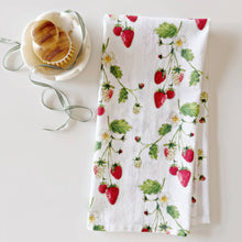 Load image into Gallery viewer, Emily Lex Studio Strawberry cotton flour sack tea towel
