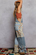Load image into Gallery viewer, Pol Clothing Animal printed floral print frayed edge twill woven overalls
