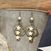 Load image into Gallery viewer, The Primitive Peddler Stars In The Night Sky Dangle Drop Earrings
