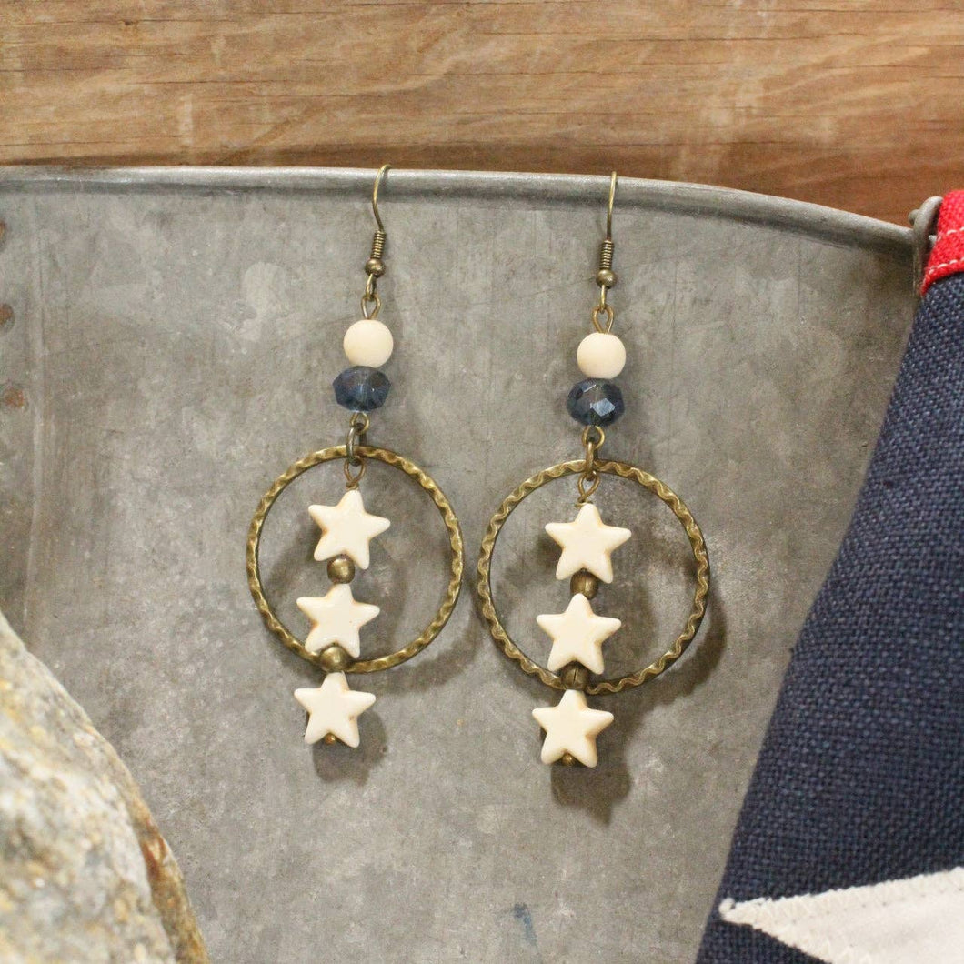 The Primitive Peddler Stars In The Night Sky Dangle Drop Earrings