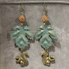 Load image into Gallery viewer, The Primitive Peddler Just A Bit Squirrely Dangle Earrings
