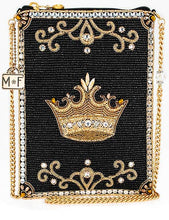 Load image into Gallery viewer, Mary Frances Royalty Gold Crown Mini Crossbody Handbag
