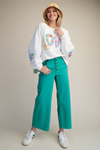 Load image into Gallery viewer, Easel Button Front Stretch Twill Pants Clover Green
