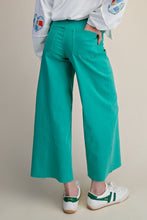 Load image into Gallery viewer, Easel Button Front Stretch Twill Pants Clover Green

