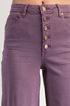 Load image into Gallery viewer, Easel Button Front Stretch Twill Pants Dusty Taro
